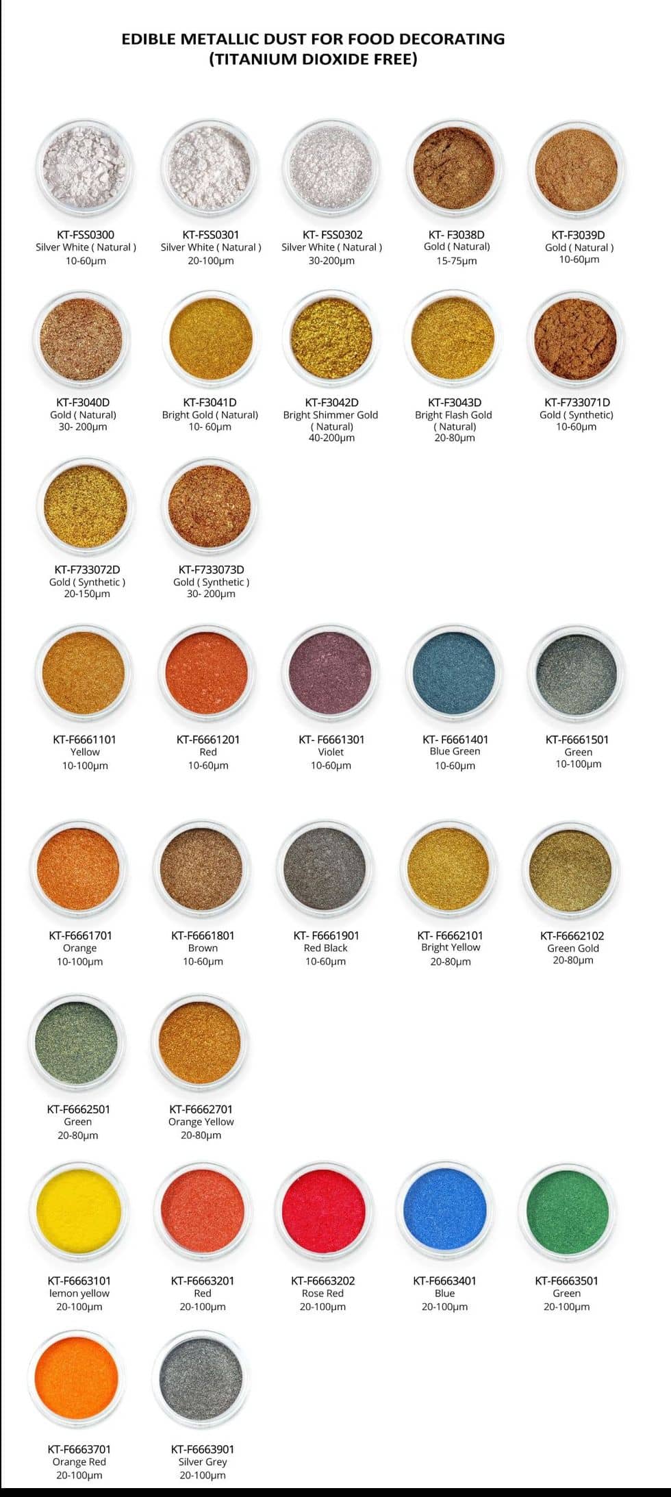 titanium free edible glitters