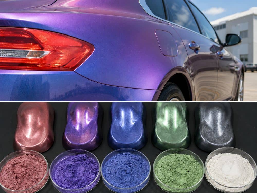 Aplicaciones del polvo de mica nacarada en pinturas para automóviles.