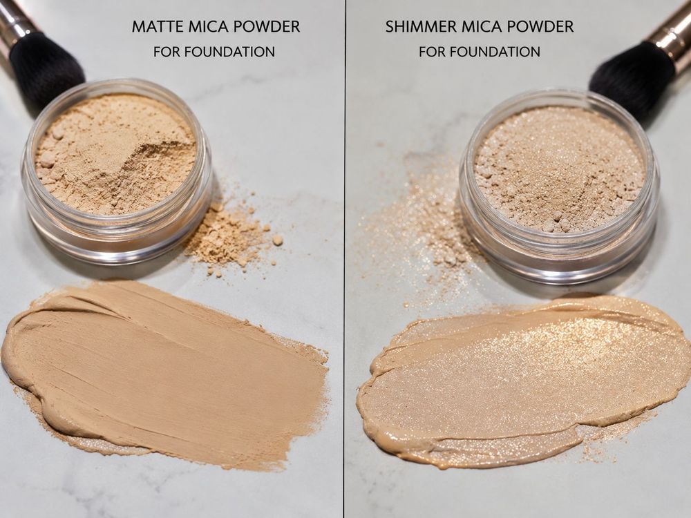 Polvos de mica mate vs. polvos de mica brillante para base de maquillaje
