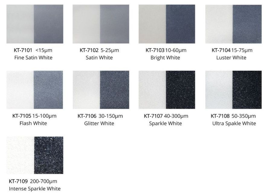 silver white pearlescent color card