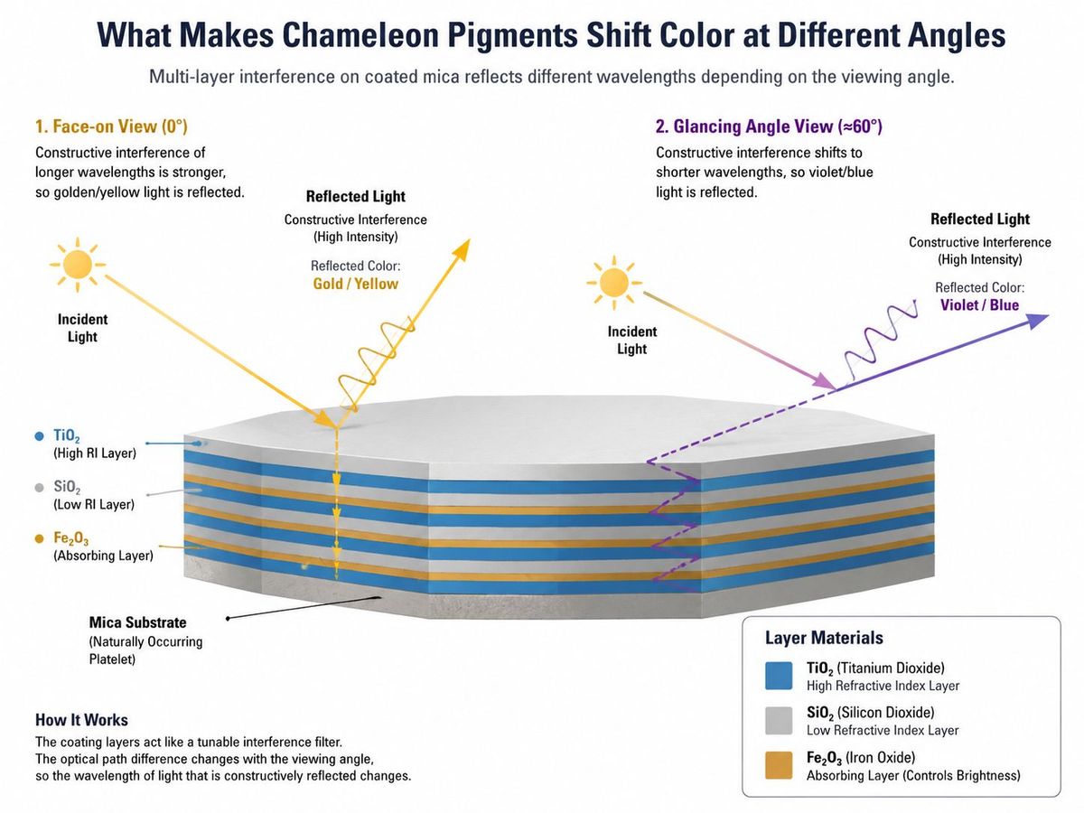 What Makes Chameleon Pigments Shift Color at Different Angles