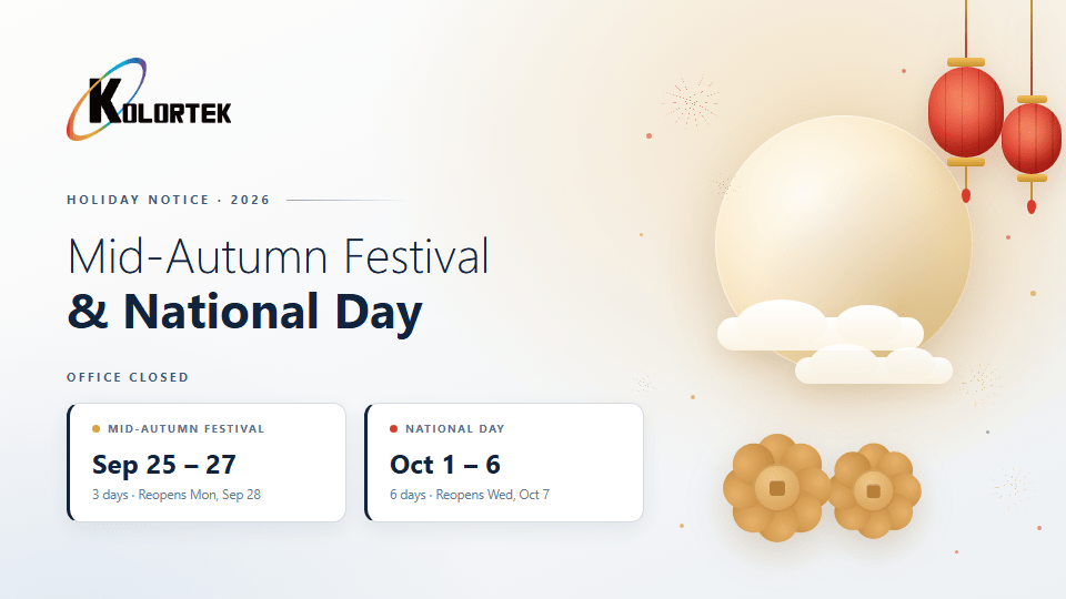 Aviso de vacaciones: Festival del Medio Otoño y Día Nacional 2026